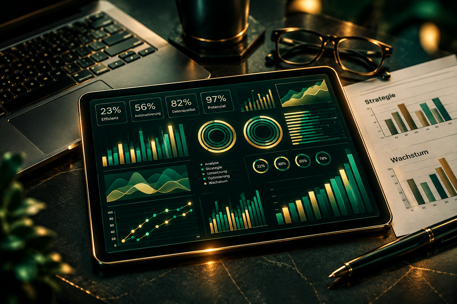 Auswertung und Entscheidungsgrundlage auf einem Analyse-Dashboard